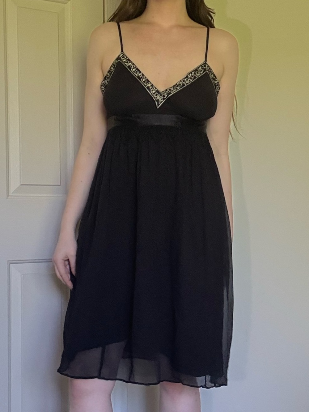 Rare Banana Republic Beaded Black Midi Cocktail Dress - 10 - Picture 11 of 14